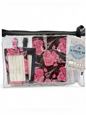 NWT Paris Eiffel Tower Passport Case & Luggage Tag Set